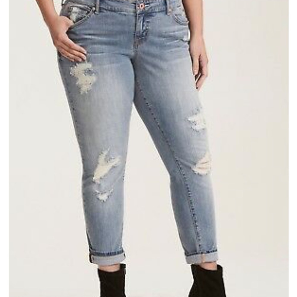 Torrid distressed boyfriend jeans